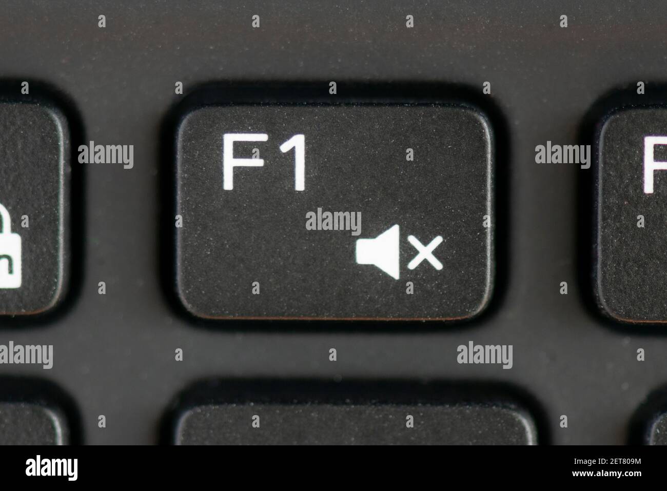 F1 und Stummschaltungstaste auf einer Laptop-Tastatur Stockfotografie -  Alamy