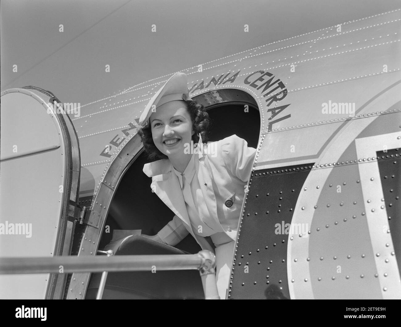 Airline Hostess, Municipal Airport, Washington, D.C., USA, Jack Delano, U.S. Office of war Information, Juli 1941 Stockfoto