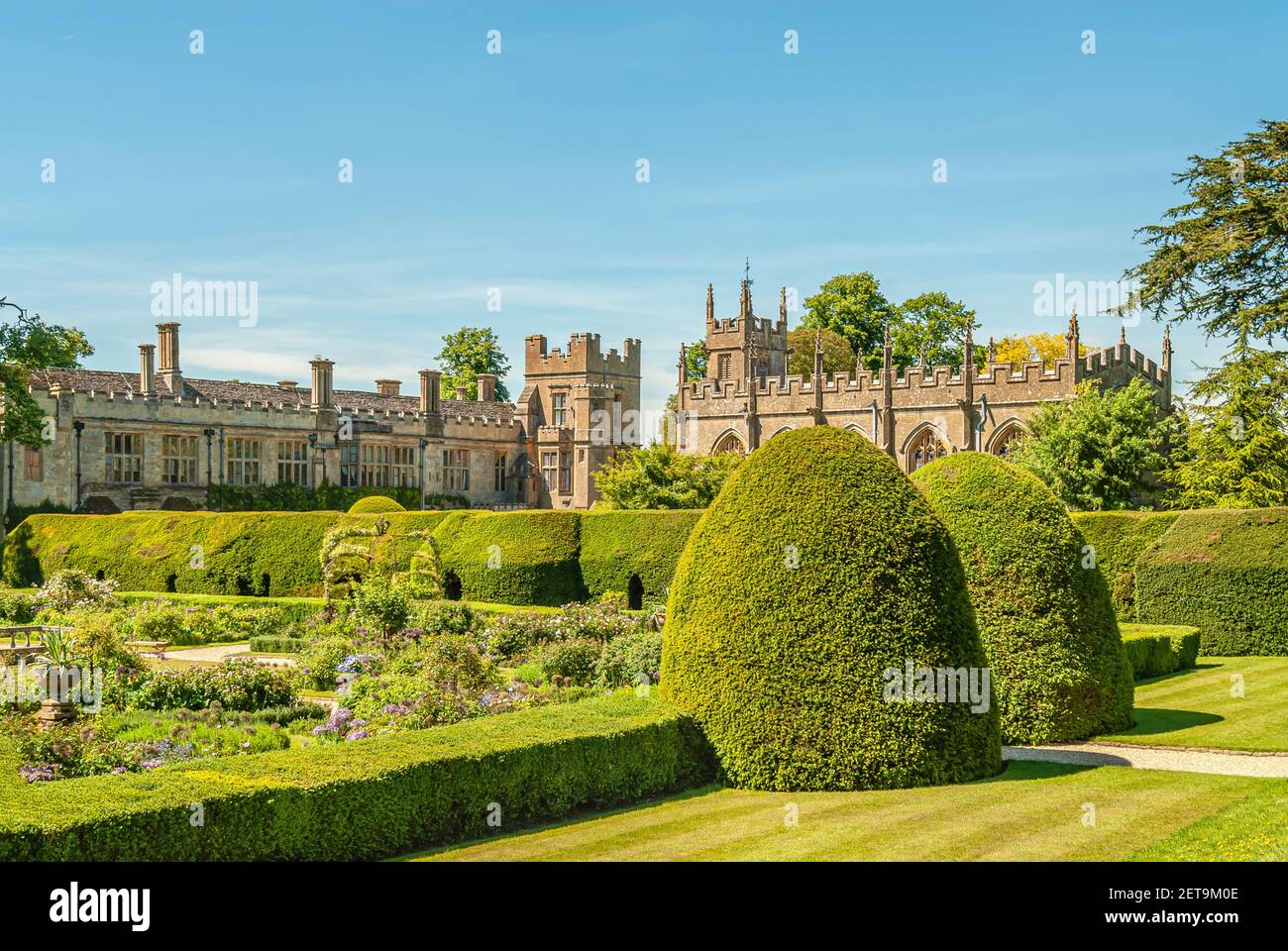 Queens Garden in Sudeley Castle in der Nähe von Winchcombe, Gloucestershire, England Stockfoto