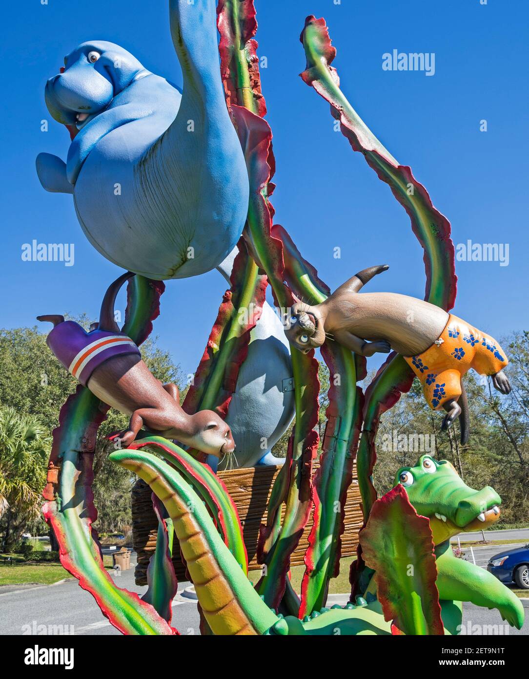 Skulptur außerhalb der Martin Kieferorthopädie und Kids Dental Anlage in Lake City, Florida. Stockfoto