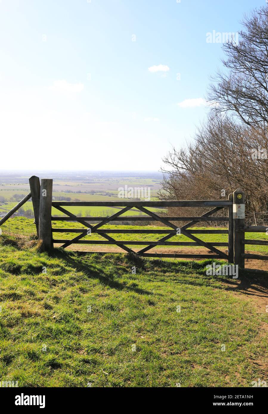 Blick vom North Downs Way Fußweg, in der Nähe von Wye, Ashford, Kent, Großbritannien Stockfoto
