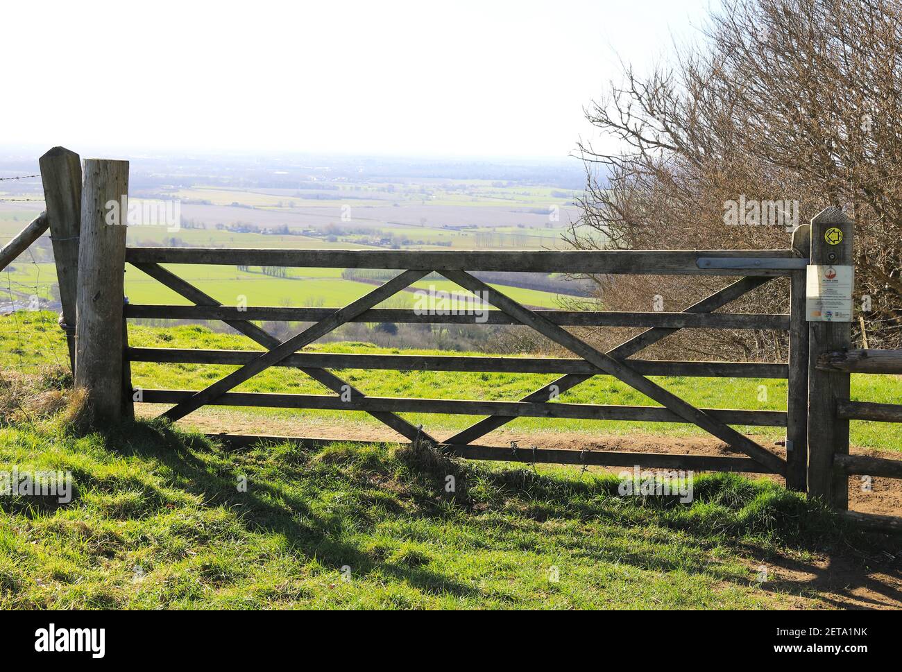 Blick vom North Downs Way Fußweg, in der Nähe von Wye, Ashford, Kent, Großbritannien Stockfoto
