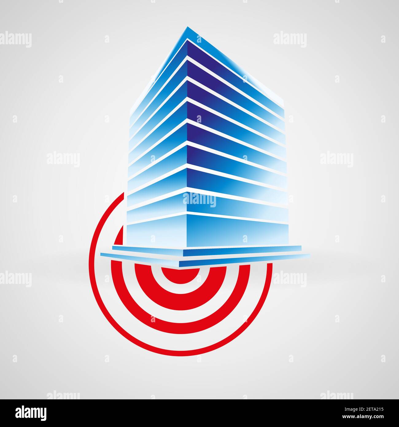 Globale Seismologie Zeichen Branding Identität Corporate Vektor Logo Design-Vorlage isoliert auf einem weißen Hintergrund. Symbol für Erdbebengebäude Stock Vektor