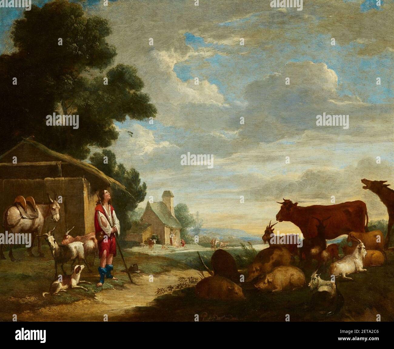 Peeter van Bredael - Szene aus dem Leben des verlorenen Lebens Son1. Stockfoto