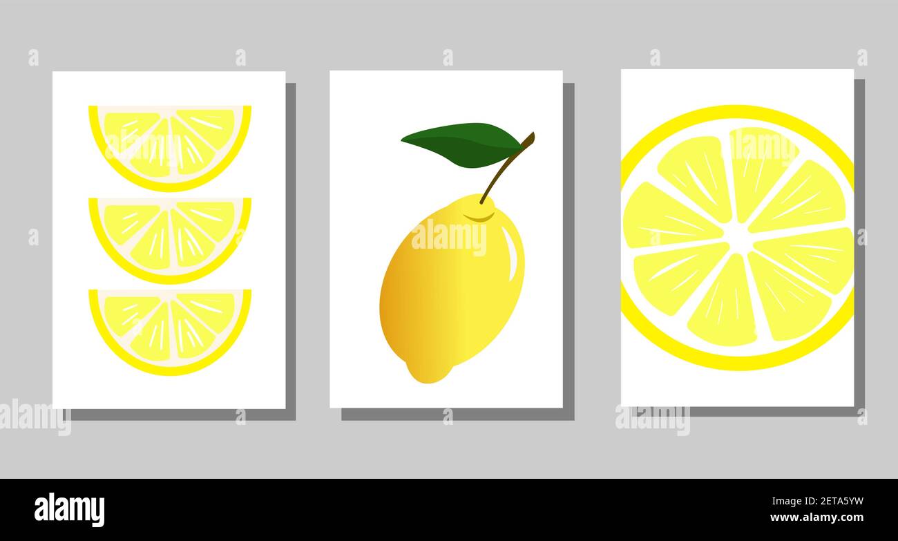 Set von Postern mit Zitronen Stock Vektor