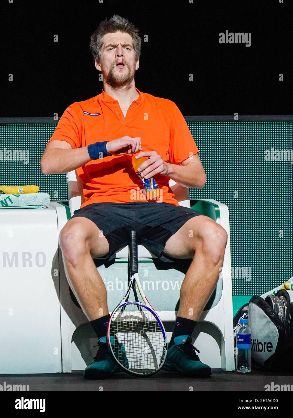 ROTTERDAM, NIEDERLANDE - MÄRZ 1: Sander Arends of the Netherlands während des ABN AMRO World Tennis Tournament 48e in Rotterdam Ahoy am 1. März 2 Stockfoto