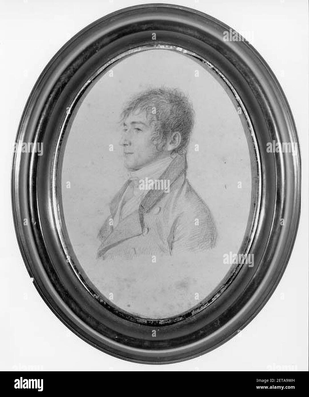 Bleistiftskizze - Porträt von Victor Marie du Pont (1767-1827). Stockfoto