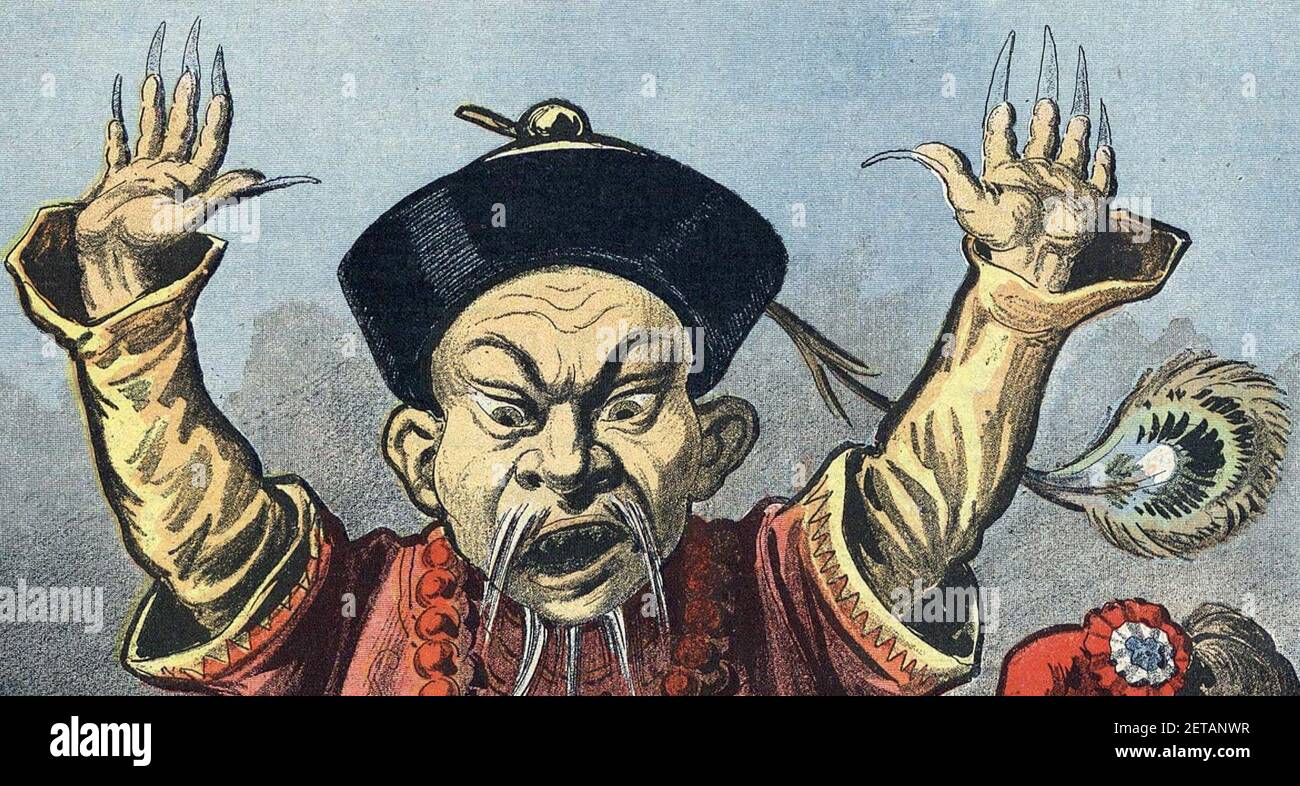 Personifikationen von China Detail aus China Imperialismus Karikatur (beschnitten). Stockfoto
