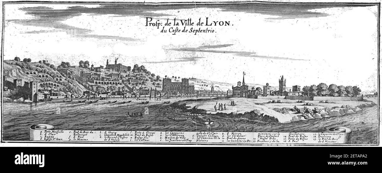 Perspektive Lyon septentrion 15034. Stockfoto
