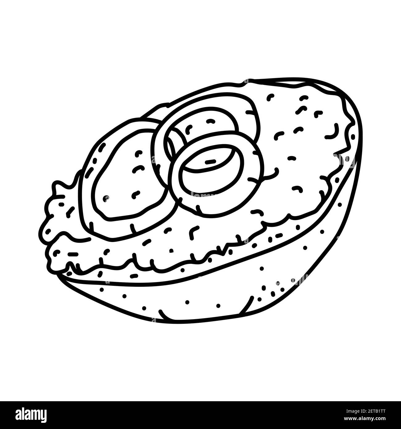 Hackepeter Deutschland Lebensmittel Handgezeichnete Icon Set Vektor. Stock Vektor