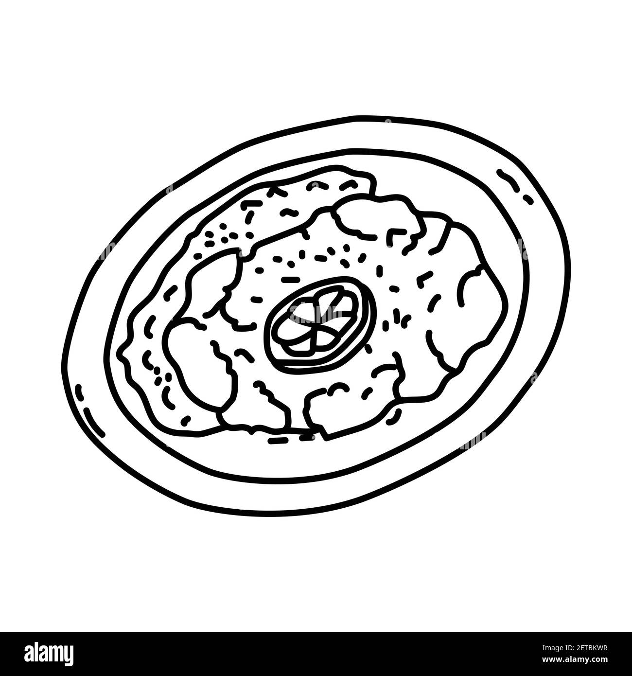 Schnitzel Deutschland Food Handgezeichnetes Icon Set Vektor. Stock Vektor