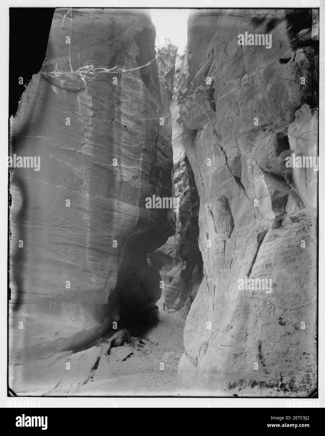 Petra. Sik und ersten Einblick in die Tempel von el Khazneh Stockfoto