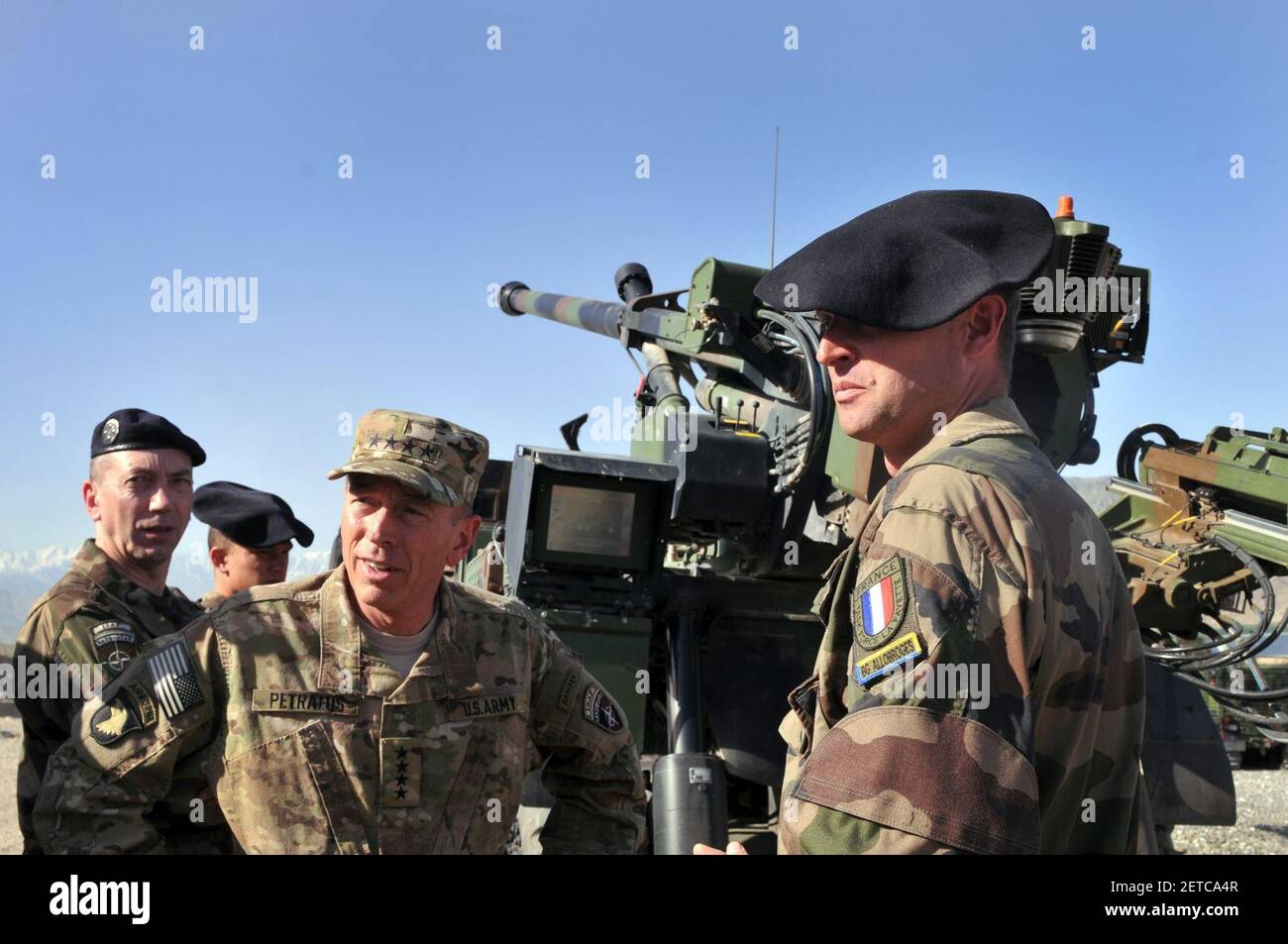 Petraeus chez les chasseurs alpins. Stockfoto Petraeus chez les chasseurs alpins. Stockfoto