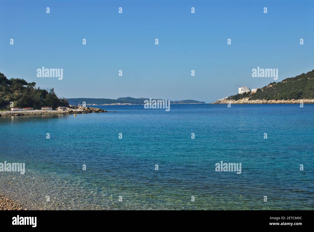 Adria und Strand in Dubrovnik, Kroatien Stockfoto