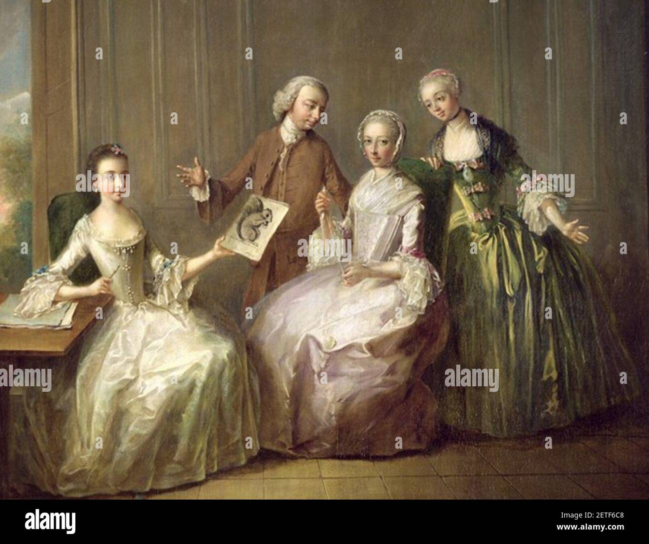 Philip Burton & Familie, um 1760. Stockfoto