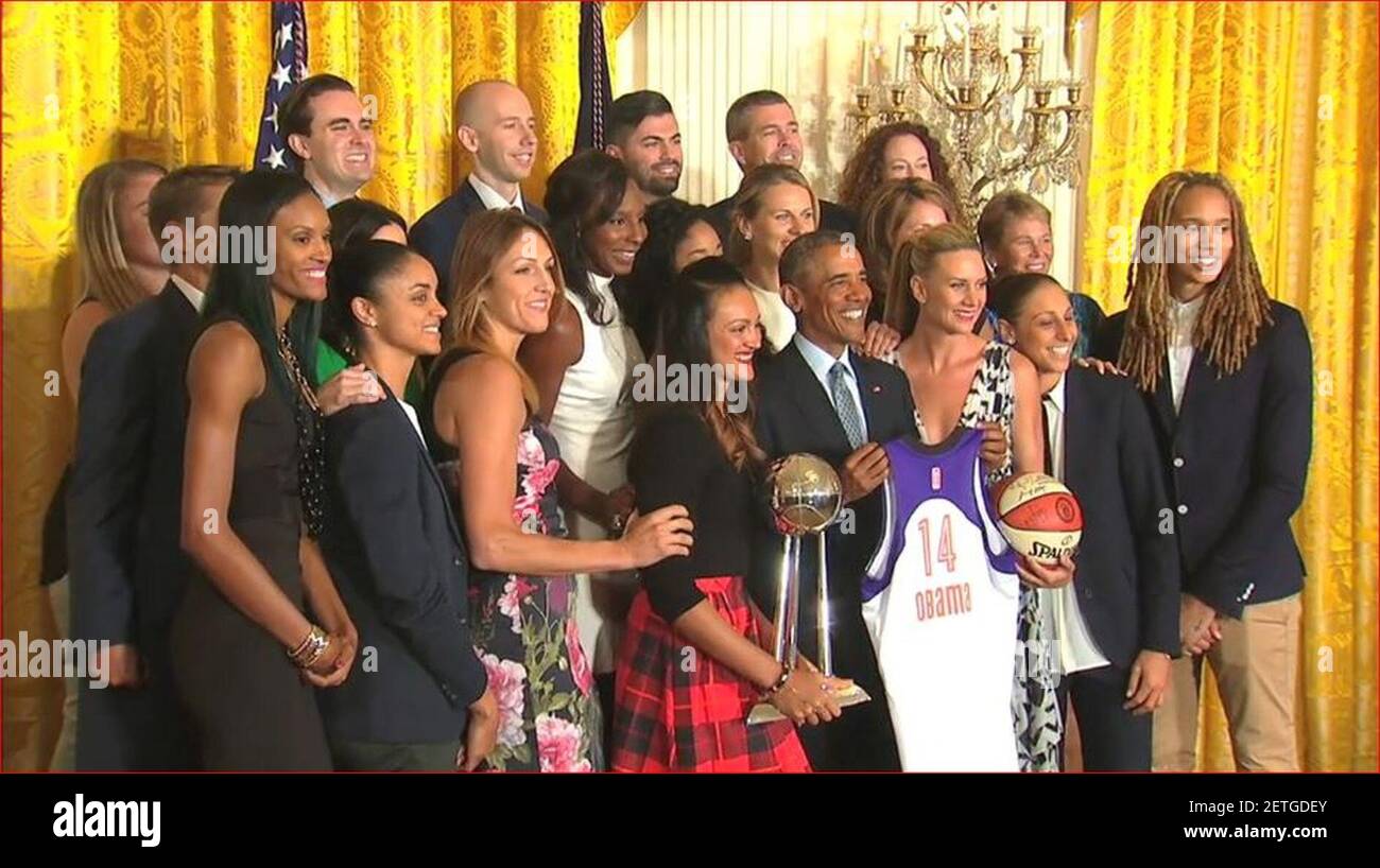 Phoenix Mercury im Weißen Haus zu Ehren 2014 Meisterschaft. Stockfoto