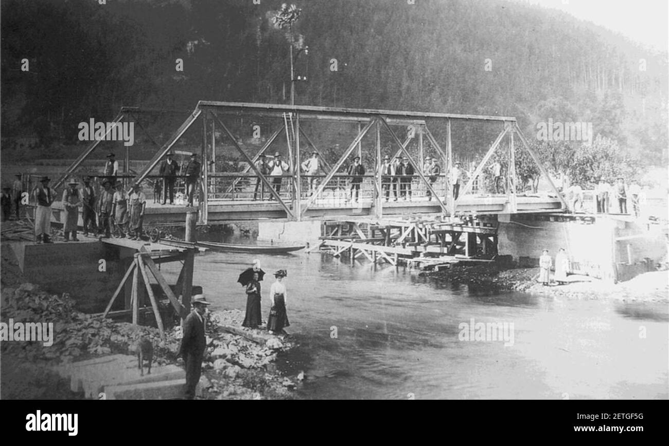 Foto - Eiserne Brücke - Schmidmühlen - um 1910. Stockfoto
