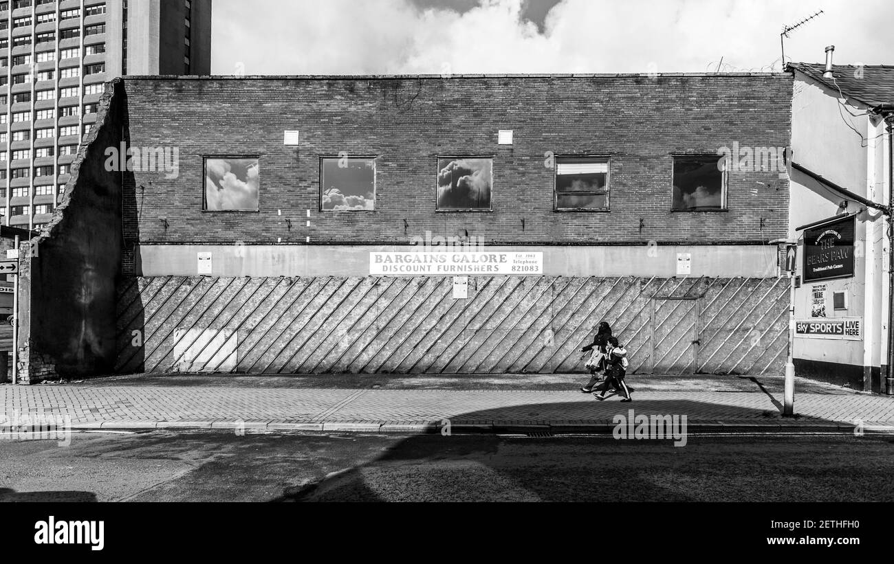 Verfallene und verfallene Gebäude in Preston, Lancashire. Stockfoto