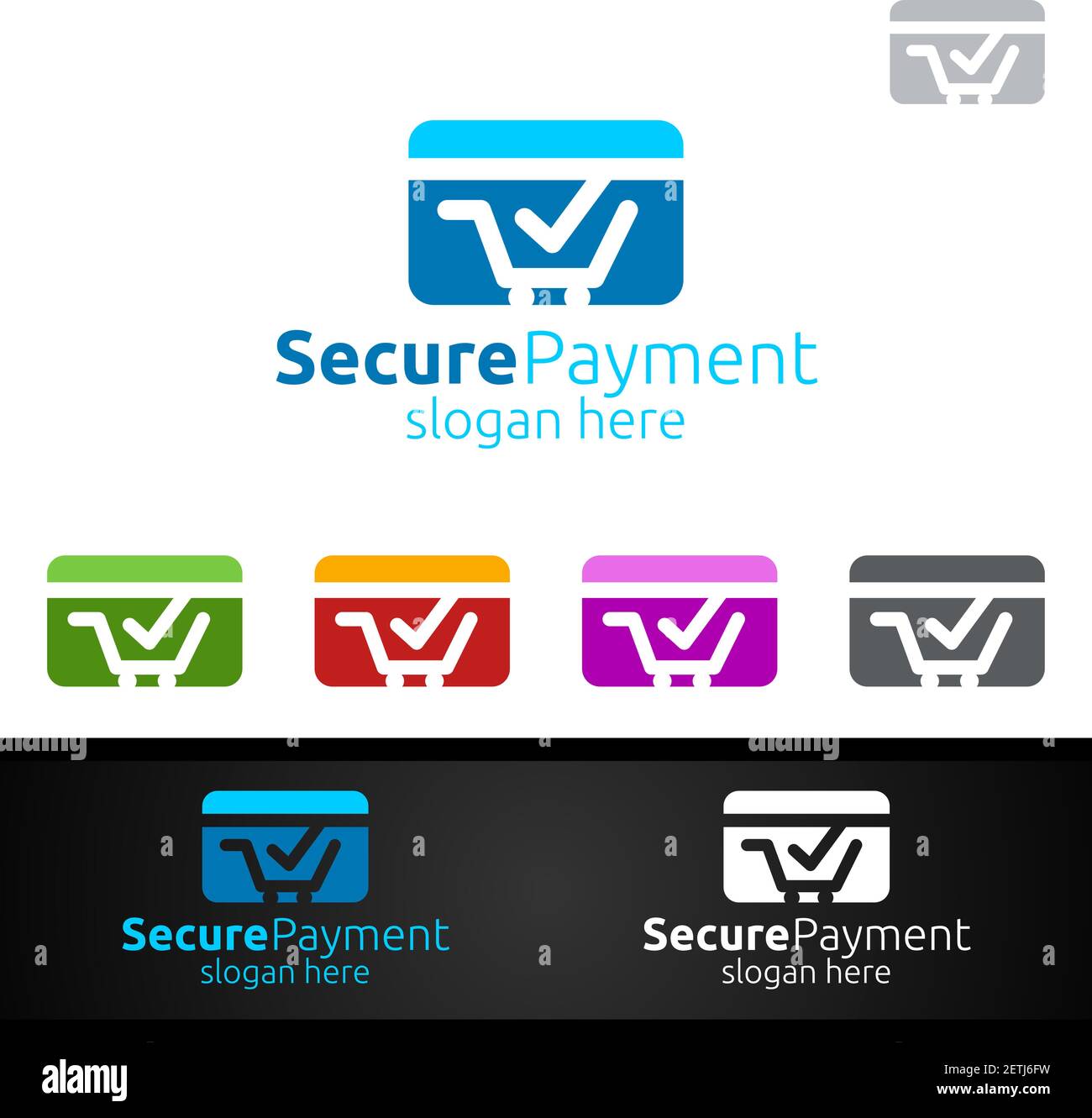 Card Online Secure Payment Logo für Sicherheit Online Shopping.  Finanztransaktion. Geld Wird Gesendet. Mobile Banking Service Logotyp  Konzept Stock-Vektorgrafik - Alamy