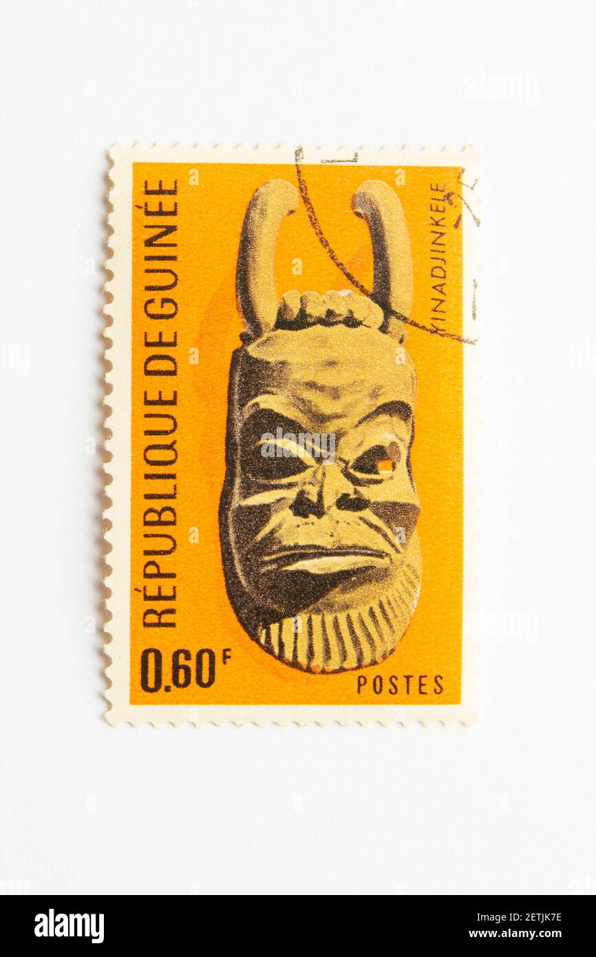 01.03.2021 Istanbul Türkei. Guinea Republik Briefmarke. Um 1967. Yinadjinkele Stockfoto