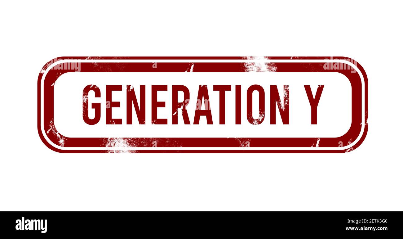 Generation Y-rot grunge-Taste, Stempel Stockfoto