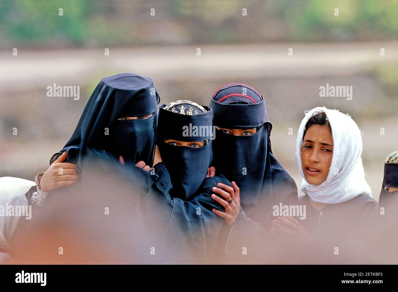 Verschleierte junge Mädchen in Jibla Provinz ibb - jemen Stockfoto