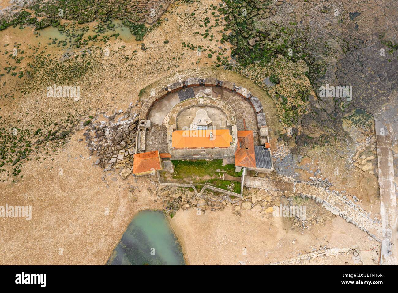 Vue aérienne du fort d'Ambleteuse, Frankreich, Hauts de France, Côte d'opale Stockfoto