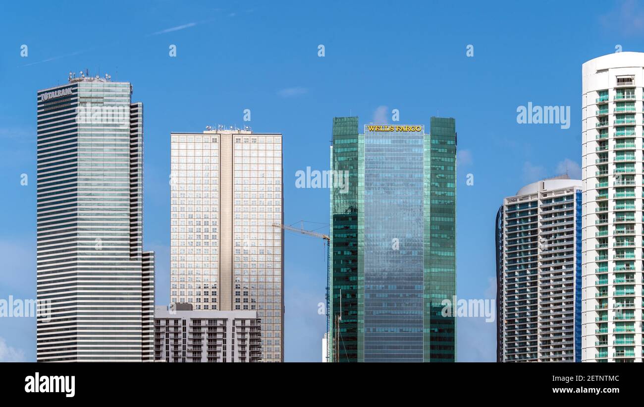 Miami City Financial District Wolkenkratzer, Florida, USA Stockfoto