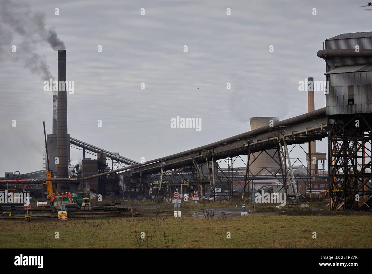 Sonnenaufgang in Scunthorpe, Lincolnshire Steelworks British Steel Limited Stockfoto