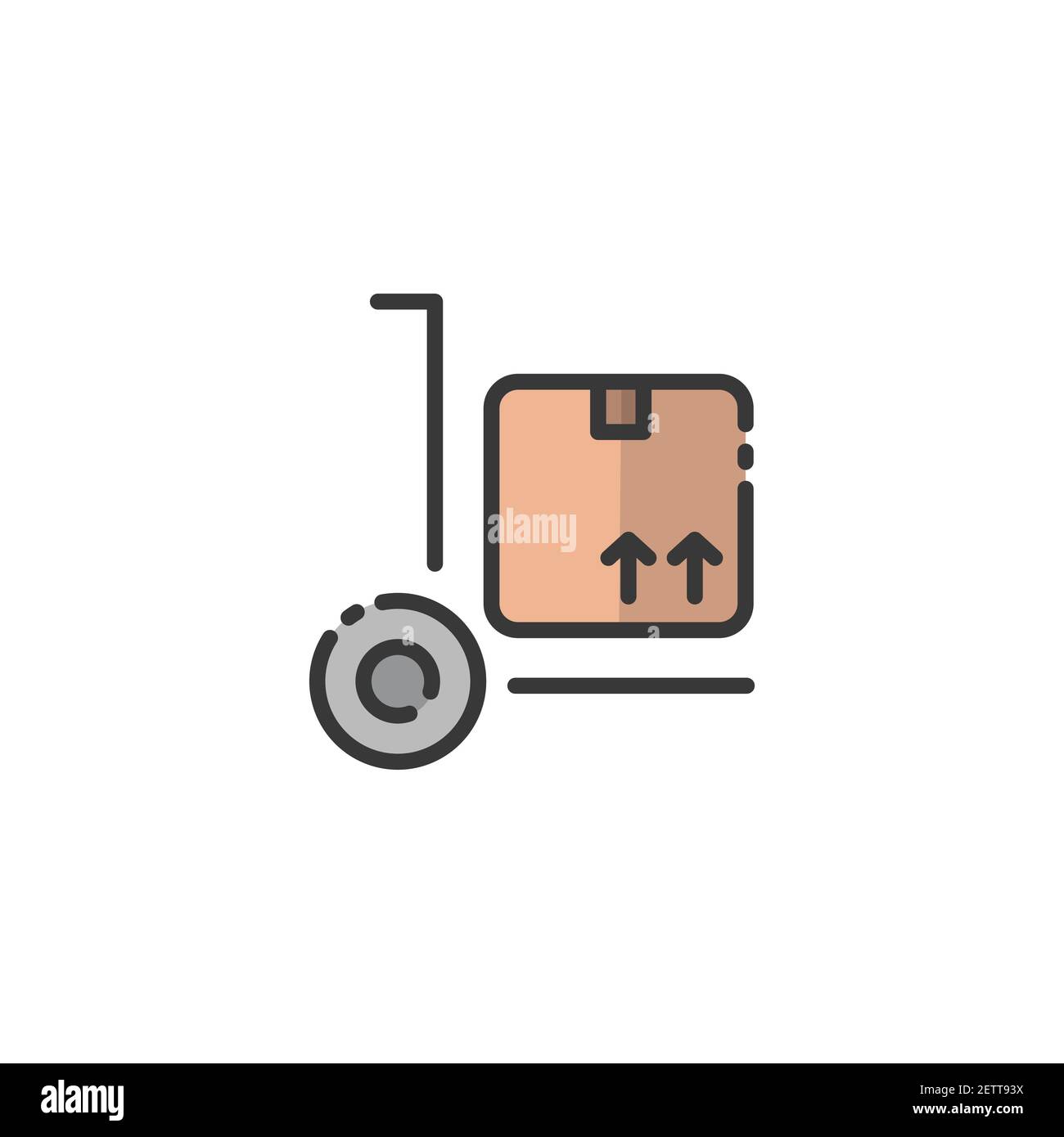 Lieferwagen. Versandwagen mit Karton. Ausgefülltes Farbsymbol. Isolierte Commerce-Vektor-Illustration Stock Vektor