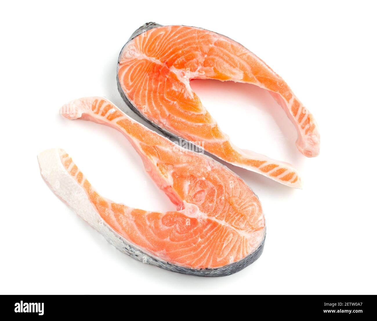 Lachs Steak isoliert auf weiß. Hochwertige Fotos. Stockfoto