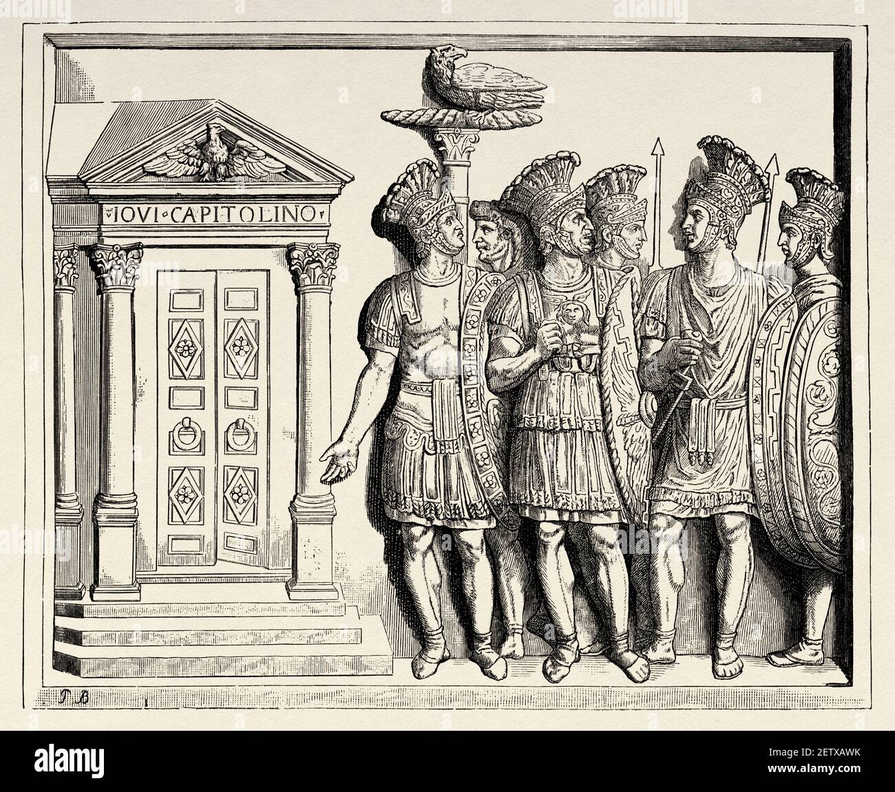 Die Prätorianischen Garden verantwortlich für den Schutz des römischen Kaisers, alten römischen Reiches. Italien, Europa. Alte 19th Jahrhundert gravierte Illustration, El Mundo Ilustrado 1881 Stockfoto