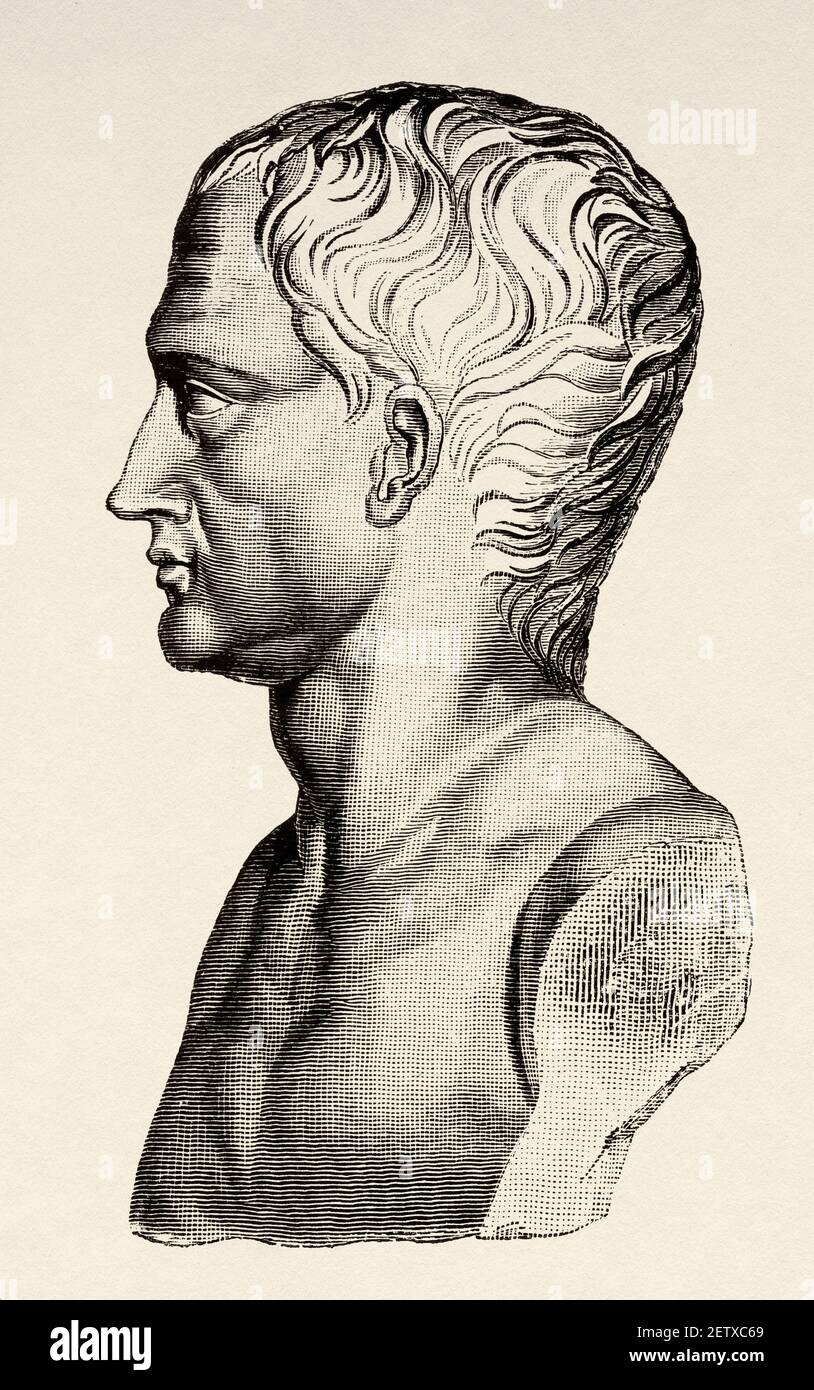 Quintus Hortensius Hortalus (114-50 v. Chr.) römischer Politiker und Konsul, sowie ein berühmter Redner und Anwalt, antikes römisches Reich. Italien, Europa. Alte 19th Jahrhundert gravierte Illustration, El Mundo Ilustrado 1881 Stockfoto