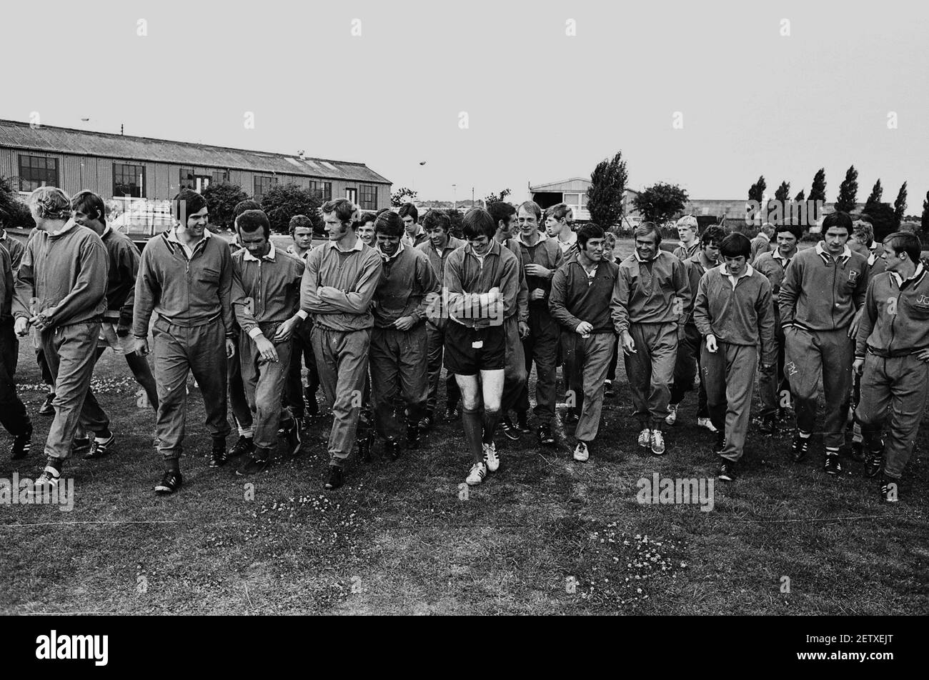 Leeds United FC Mannschaftstraining 1971 Juli Stockfoto