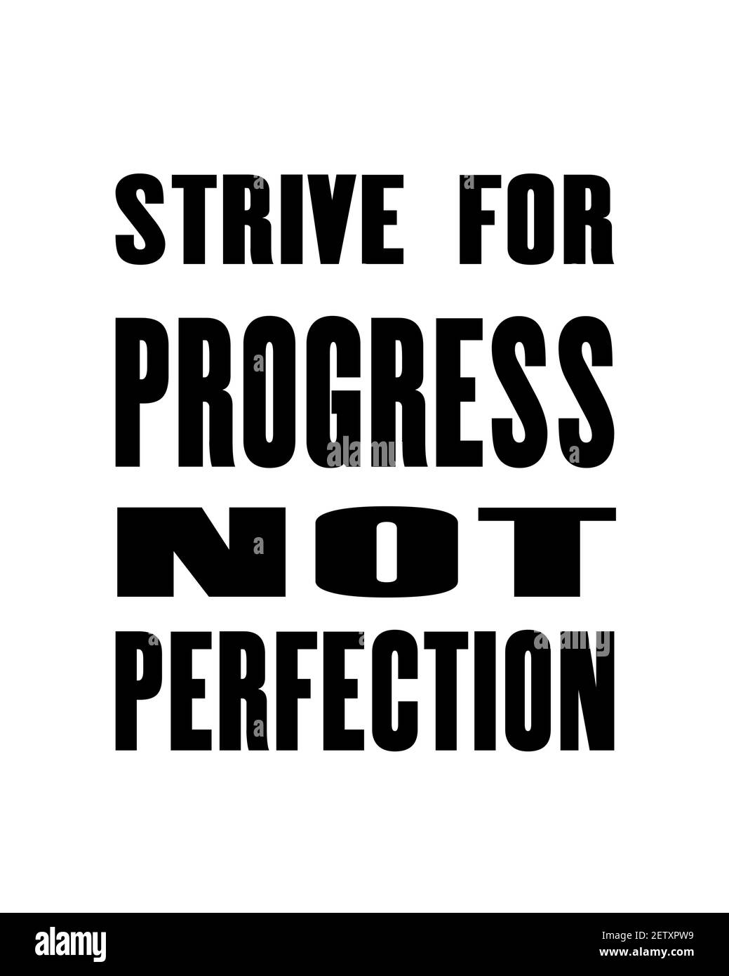 Inspirierende Motivation Zitat mit Text Streben nach Fortschritt nicht Perfektion. Vektor Typografie Poster Design Konzept Stock Vektor