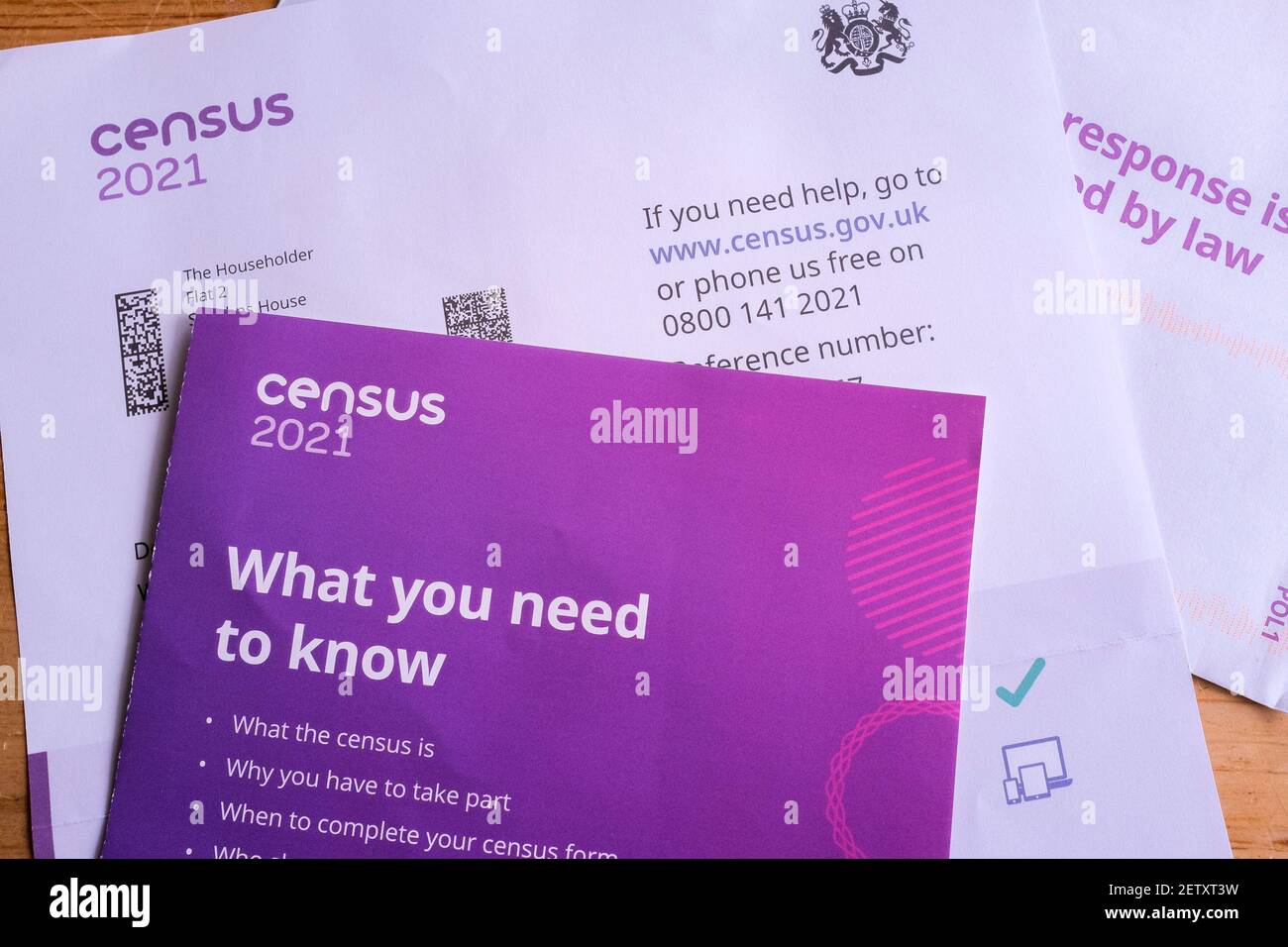 United Kingdom Census 2021 Informationspaket Stockfoto