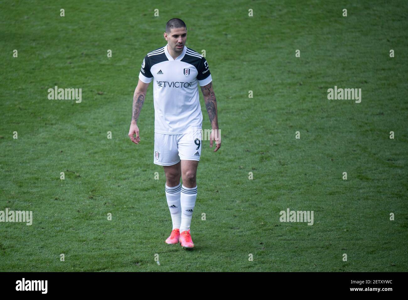 LONDON, ENGLAND - FEBRUAR 28: Aleksandar Mitrović von Fulham während des Premier League-Spiels zwischen Crystal Palace und Fulham im Selhurst Park am Februar Stockfoto