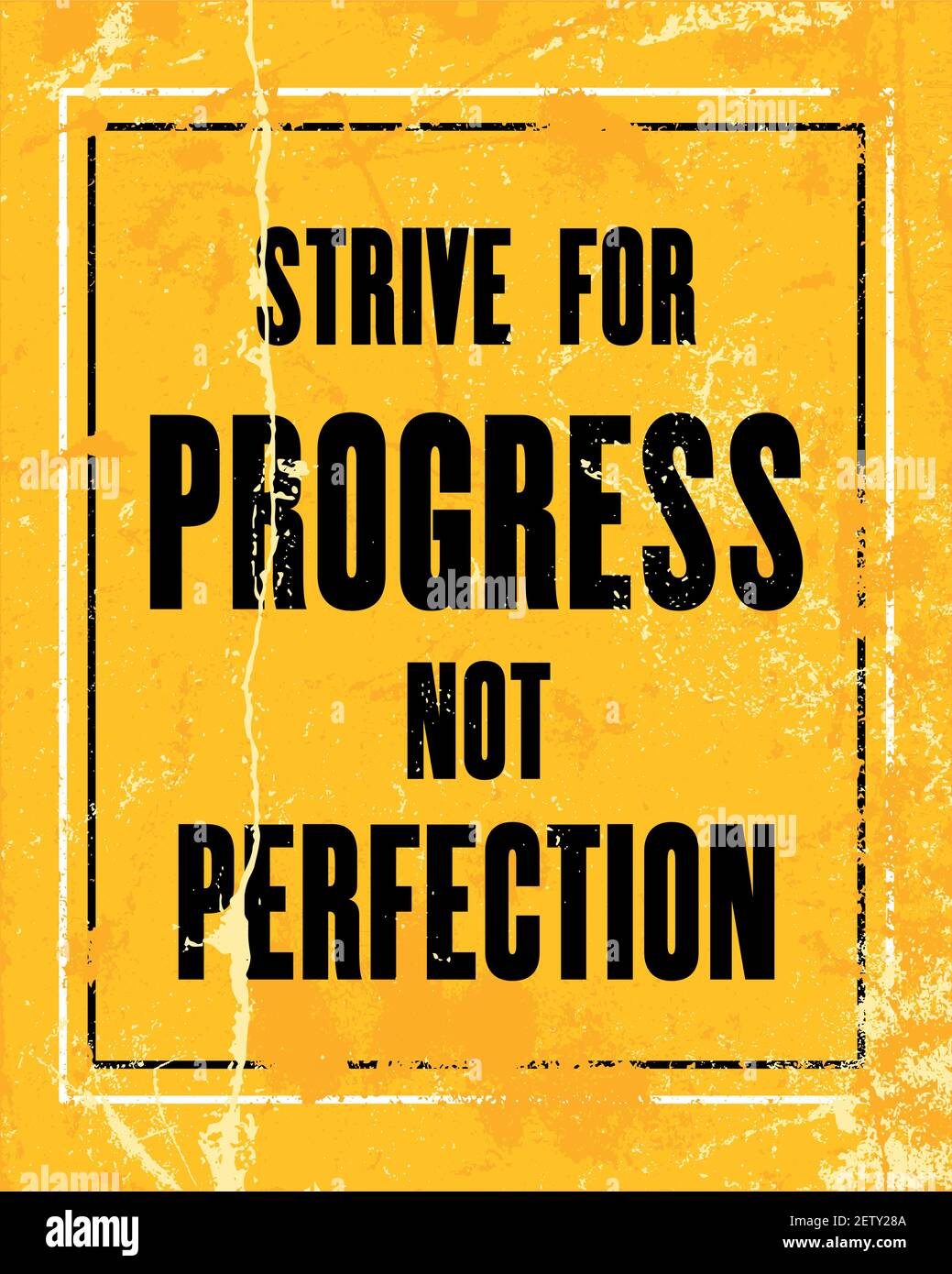 Inspirierende Motivation Zitat mit Text Streben nach Fortschritt nicht Perfektion. Vektor Typografie Poster Design Konzept Stock Vektor