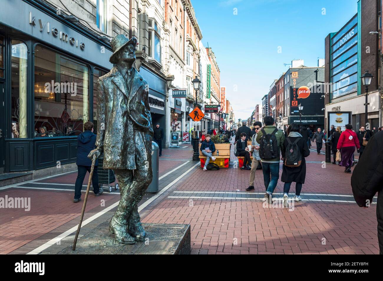 Statue des Schriftstellers JAMES JOYCE in Dublin, Irland Stockfoto