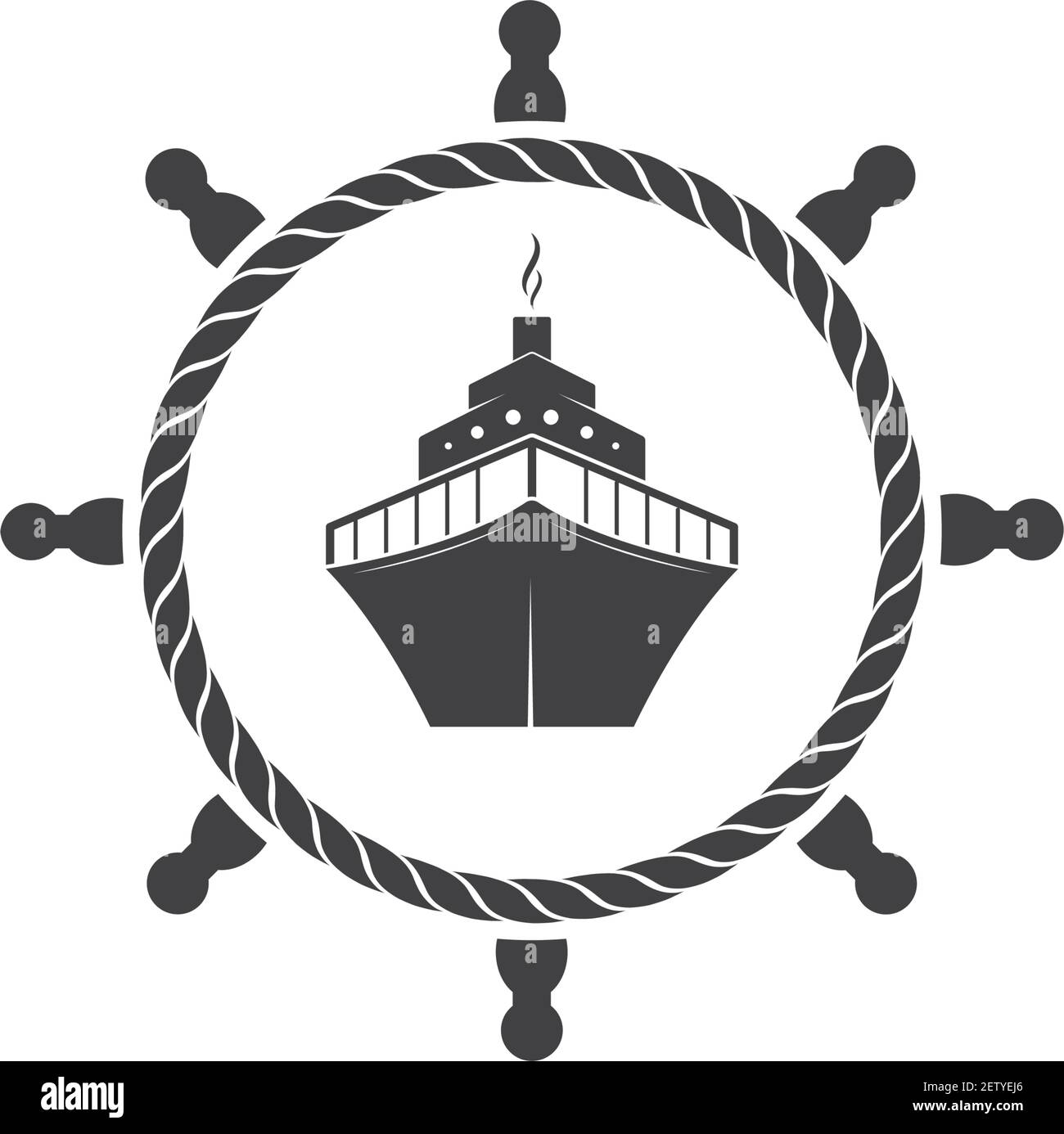 Nautische Vektor-Logo Symbol der maritimen Illustration Design Stock Vektor