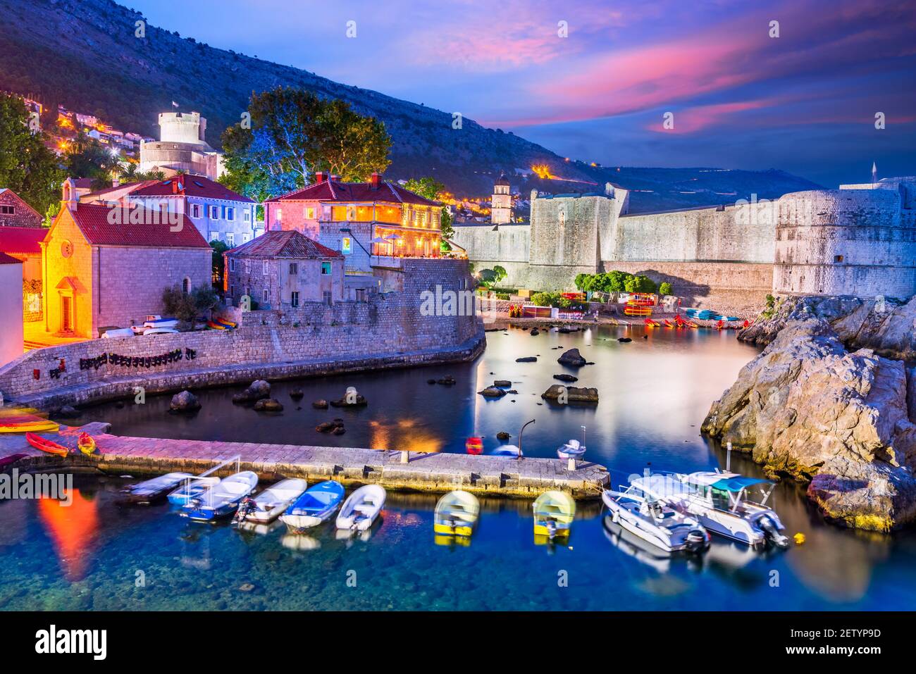 Dubrovnik, Kroatien. Spektakuläre malerische Aussicht Altstadt Ragusa, Dalmatien und Adria Stockfoto