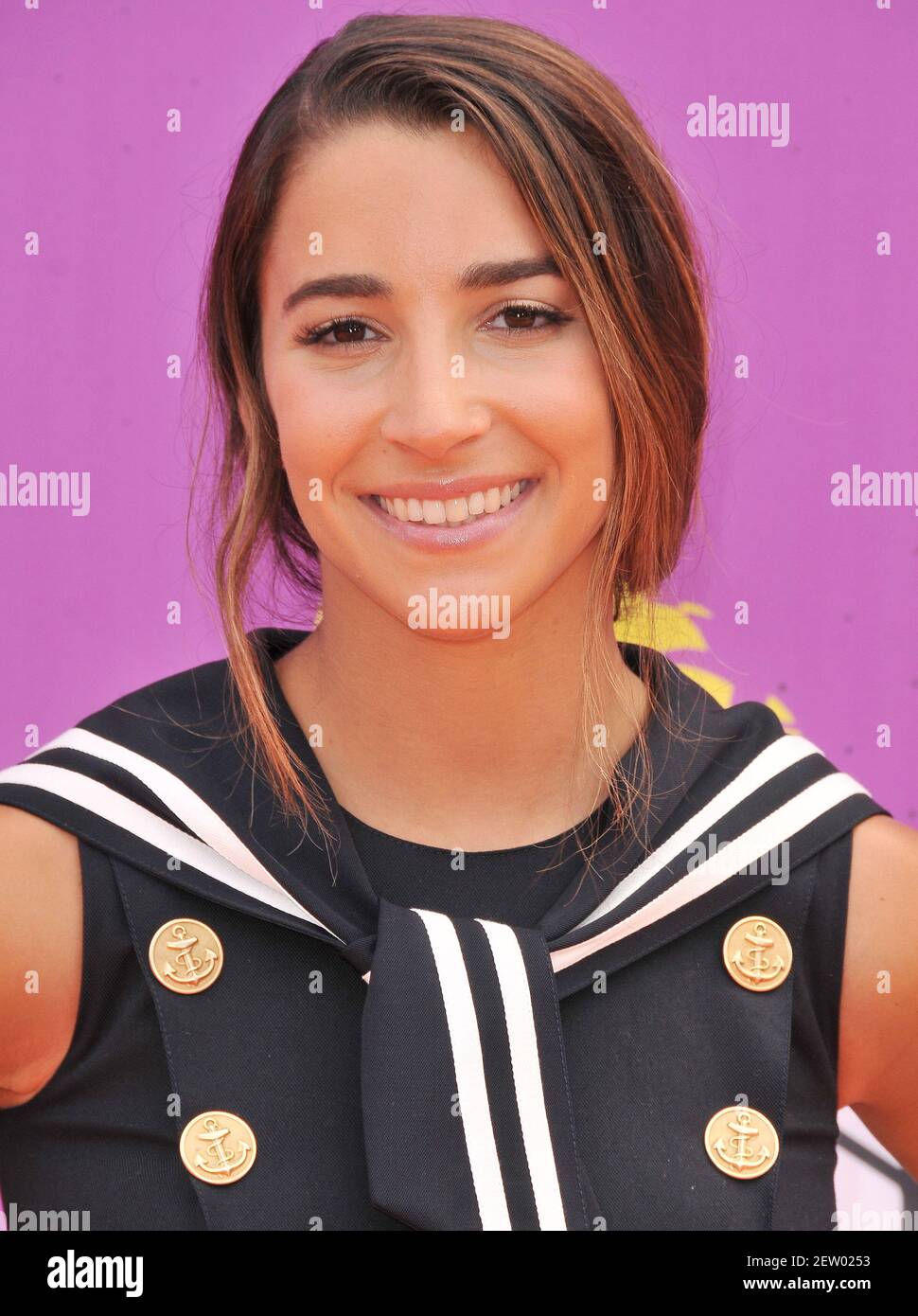 Aly Raisman kommt bei den Nickelodeon Kids' Choice Sports Awards 2017 an, die am Donnerstag, den 13. Juli 2017, im Pauley Pavilion in Los Angeles, CA, stattfinden. (Foto von Sthanlee B. Mirador) *** Bitte benutzen Sie das Credit-Feld *** Stockfoto