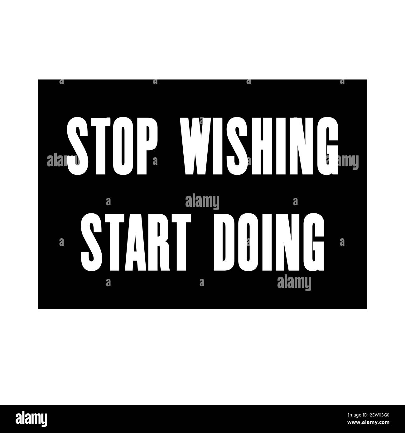 Inspirierende Motivation Zitat mit Text Stop Wishing. Beginnen Sie Mit Der Arbeit. Vektor Typografie Poster Design Konzept Stock Vektor
