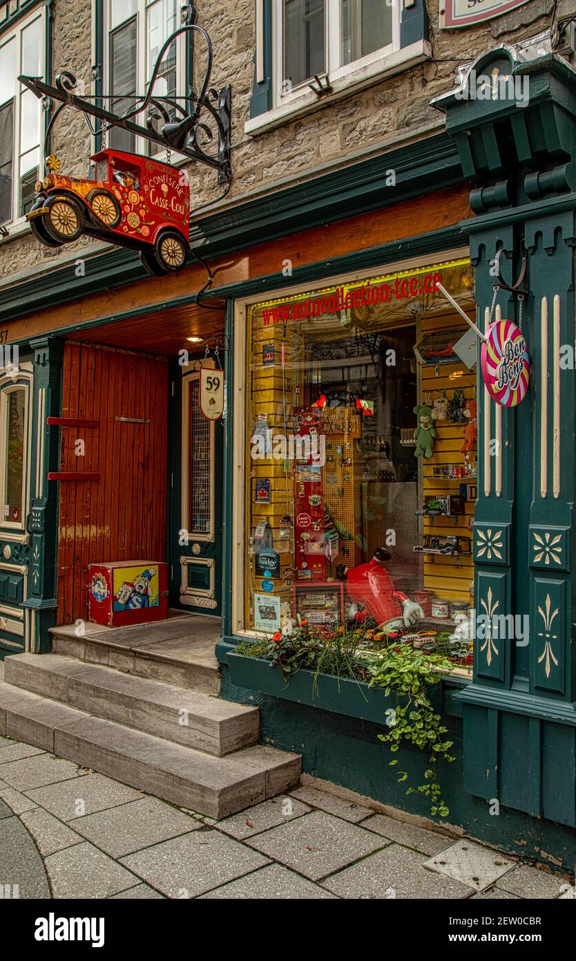 Die Straßen der historischen Altstadt in Quebec City, Kanada Stockfoto