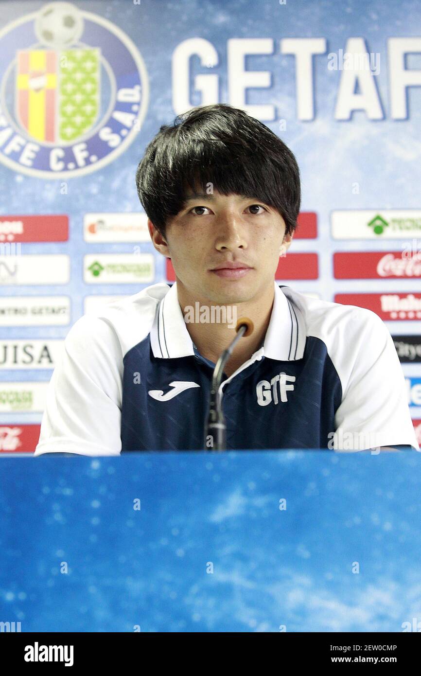 Getafes neuer Spieler Gaku Shibasaki während seiner offiziellen