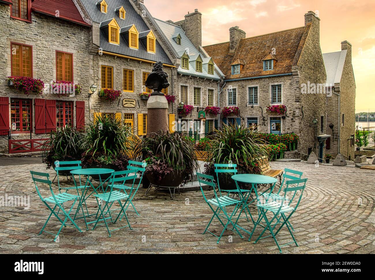 Die Straßen der historischen Altstadt in Quebec City, Kanada Stockfoto