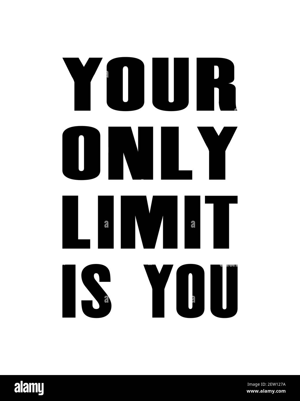 Inspirierende Motivation Zitat mit Text Ihre einzige Grenze sind Sie. Vektor Typografie Poster Design Konzept. Verzweifelte alte Metall Zeichen Textur. Stock Vektor