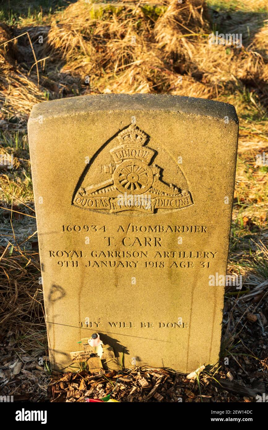 Commonwealth war Grave auf Blackburn Cemetery. Stockfoto