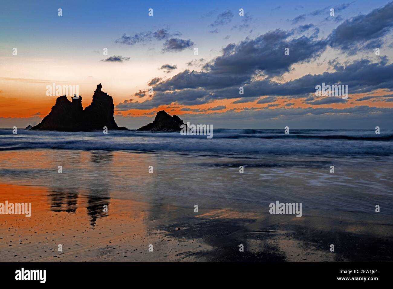 Spanien, Kanarische Inseln, Teneriffa, Benijo Beach Stockfoto