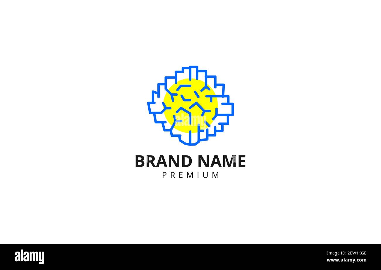 Vektor von Brain Technology Logo Design Template geeignet für Bildung Oder Technologieprodukt oder Dienstleistungsgeschäft Stock Vektor